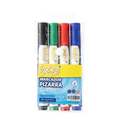 MARCADOR DE PIZARRA KOBY REACARGABLE X4